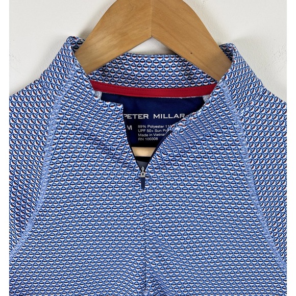 Peter Millar Tops - Peter Millar 1/4 Zip‎ Pullover Shirt M Martini Wicking UPF 50+ Stretch Golf Rare
